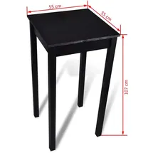 vidaXL Bartisch 55 x 55 x 107 cm Schwarz