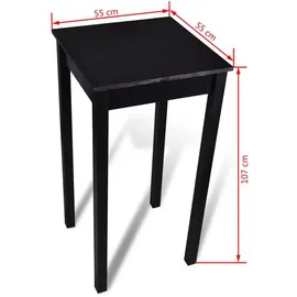 vidaXL Bartisch 55 x 55 x 107 cm Schwarz
