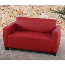MCW Modular 2er Sofa Couch Moncalieri Loungesofa Kunstleder 136cm ~ rot