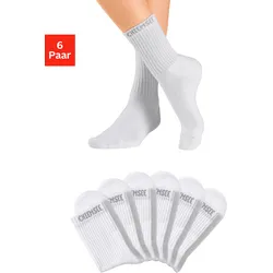 Tennissocken CHIEMSEE, Damen, Gr. 39-42, weiß, Baumwolle, Elasthan, Polyamid, unifarben, normal, Socken, mit eingestricktem Markennamen
