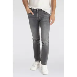 Slim-fit-Jeans BOSS ORANGE "DELAWARE BO", Herren, Gr. 36, Länge 30, grau (dunkelgrau024), Denim/Jeans, Obermaterial: 92% Baumwolle, 6% Elasthan, 2% Lyocell, unifarben, casual, slim fit, Jeans, mit BOSS Leder-Badge