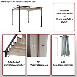 MCW Pergola C42 3 x 3 m inkl. Schiebedach Taupe