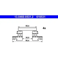 ATE Zubehörsatz, Scheibenbremsbelag 13.0460-0531.2
