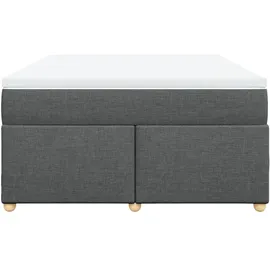 vidaXL Boxspringbett 140 x 200 cm Dunkelgrau