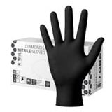 Diamantgrip Nitril-Handschuhe Schwarz  | 100 Stück S