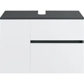Home Affaire Waschbeckenunterschrank »Wisla«, für Wandmontage, Siphonausschnitt, Push-to-open-Funktion, Breite 80 cm, grau