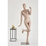 Eurotondisplay Schneiderpuppe Weibliche Schaufensterpuppe beige matt lackiert Egghead Schick, Schaufensterpuppe