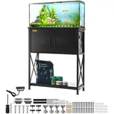 Vevor Aquariumständer, 20 Gallonen Fischtankständer, 65 x 42 x 81 cm Schildkrötentankständer aus Stahl & MDF, 76 kg Tragkraft, Reptilientankständer mit Lagerschrank und Eingebettetem Netzteil