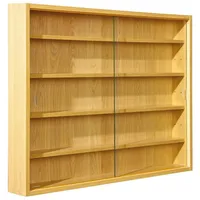 VCM ebuy24 Vitrinenschrank wandhängend, 2 Glastüren, Buche Nachbildung. -