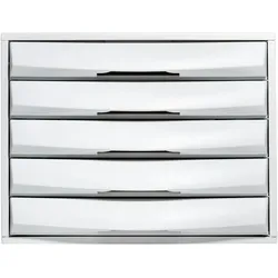 Exacompta 222040D 1x Ablagebox mit 5 geschlossenen Schubladen für DIN A4+ Dokumente The Box lichtgrau