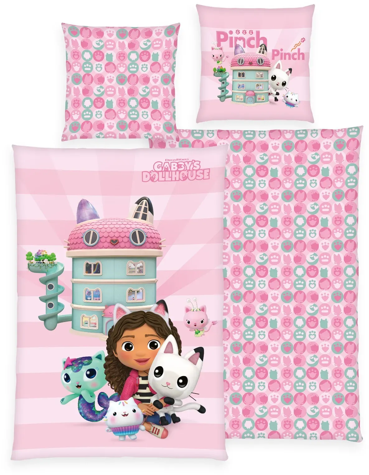 Dreamworks Gabby’s Dollhouse Kinderbettwäsche »Baumwoll-Renforcé« Dreamworks Gabby’s Dollhouse rosa B/L: 140 cm x 200 cm