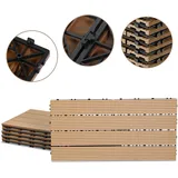 Tolletour 30er Set Wpc Terrassenfliesen Für Garten, 4 Lamellen, 30 × 60 Cm, Klicksystem, Holz-kunststoff-verbund In Teakoptik