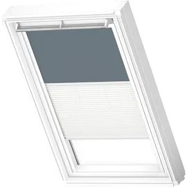 VELUX Verdunkelungsrollo Duo DFD SK06, 4581SWL Blaugrau/Weiß, weiß
