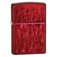 Zippo Sturmfeuerzeug - Flame Design, Candy Apple Red, Iced - Nachfüllbar - Wiederverwendbar - Windfestes Design - Geschenkbox - Made in USA