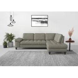 Ecksofa SIT & MORE "Westham L-Form", grau, B:261cm H:88cm T:179cm, 100% Polyester, Sofas, mit Ottomane, mit oder ohne Bettfunktion, Bettkasten, Verstellung