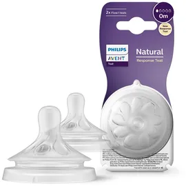 Philips Avent Responsives StillSchnuller Natural 0m, 2 Stück (Modell SCY961/02), Abfluss 1 - Neugeborenes