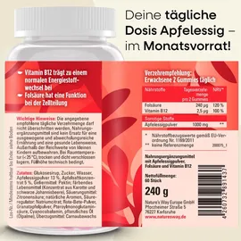 Nature's Way Apfelessig Gummies 1000 mg mit Vitamin B12 und Folsäure 60 St.