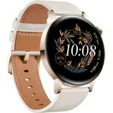 HUAWEI WATCH GT 3 42 mm Hellgold, weißes Lederarmband