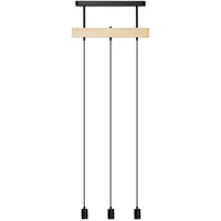 Homcom Pendelleuchte 3-flammige Hängelampe, höhenverstellbarer Pendellampe mit E27 Fassung, im Industrie Design, für Küche, Schwarz