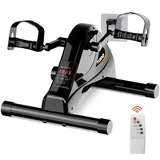 FITODO Mini Heimtrainer Fahrrad Elektrischer, Stepper für Zuhause, Crosstrainer mit Einstellbarer Geschwindigkeit, Fernbedienung und Großes Display