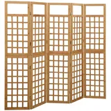 vidaXL Spalier/Paravent 5-teilig Massivholz Tanne 201,5x180 cm
