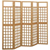 vidaXL Spalier/Paravent 5-teilig Massivholz Tanne 201,5x180 cm