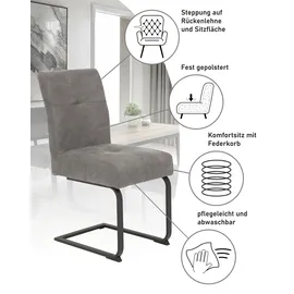 Hela LUISE S Schwingstuhl, Freischwinger, TOPSELLER! 2er-Set« Set 2 Stk.Sitz mit Federkern, Extra dicke Polsterung, Küchenstuhl, OTTOs Choice