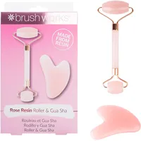 Brushworks Rosenquarz und Gua Sha 2-Stücke Set, 70 g