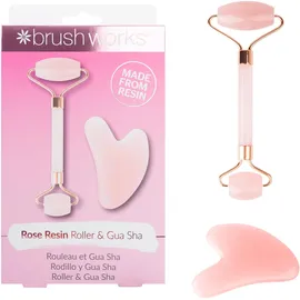 Brushworks Rosenquarz und Gua Sha 2-Stücke Set, 70 g