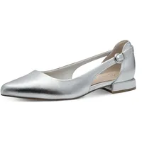 Marco Tozzi Damen Ballerinas Spitz Vegan, Silber (Silver), 38
