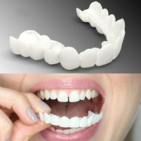 Giural 2 Paar Kosmetische Zähne, Perfektes Smile Veneers Snap-on-Zähne - Instant Perfect Snap on Veneers Falsche Zähne (Oben Und Unten) - Perfekte Zahnersatz, Teeth Whitening Kit, Zähne Veneers