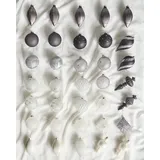 Beliani Weihnachtskugel 35er Set Glas grau