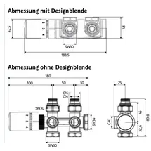 HSK Heizkörper Anschluss-Set Mittelanschluss Boden Durchgangsvariante chrom