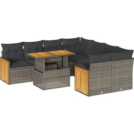 vidaXL Garten-Lounge-Set 9-tlg. grau