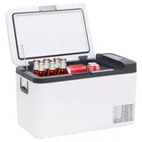 vidaXL Kühlbox mit Griff und Adapter Schwarz und Weiß 18 L PP & PE