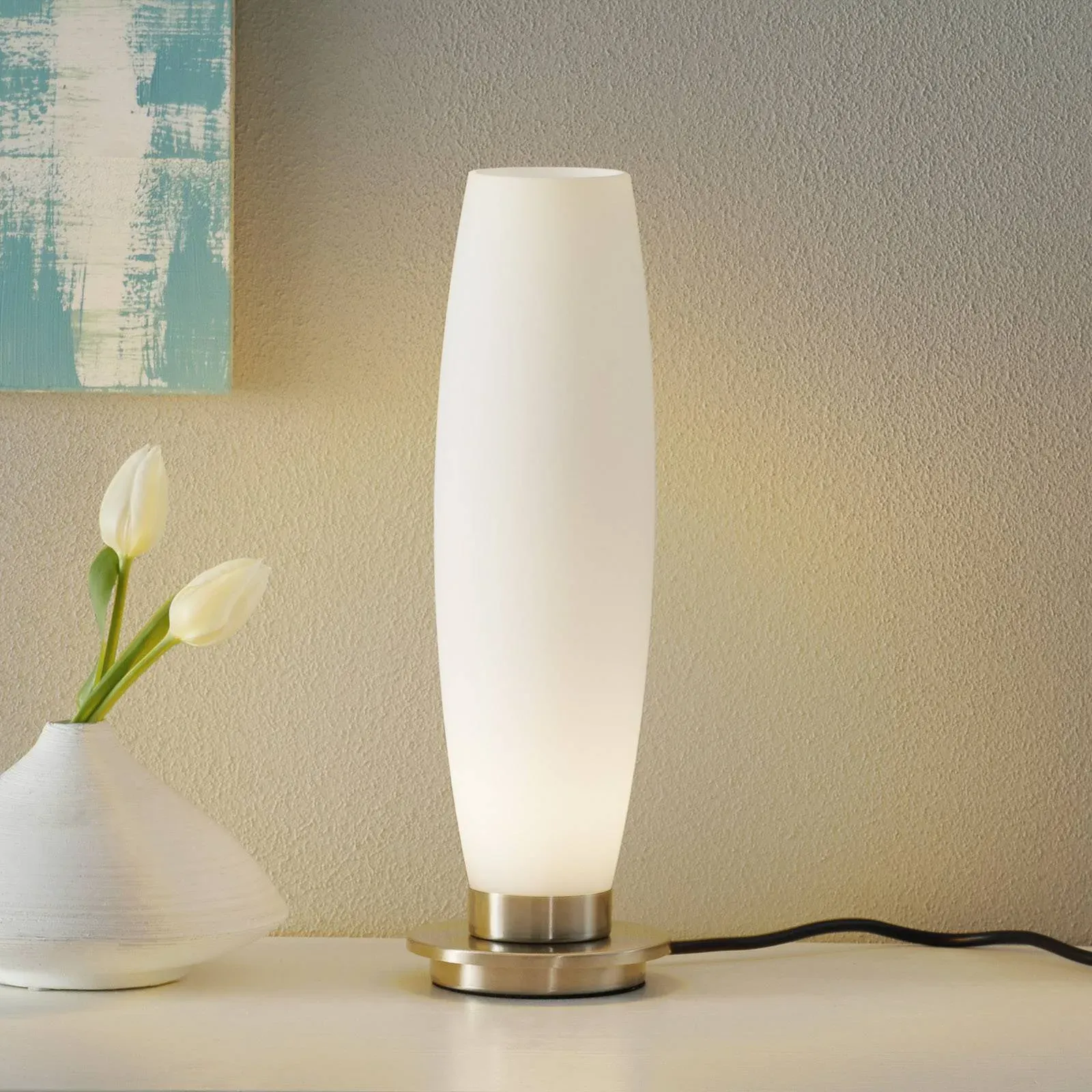 Paul Neuhaus LED Tischlampe Tyra, dimmbar, für Wohn- / Esszimmer, Glas, Modern, LED Tischlampe - 10 cm - 10 cm - 35 cm