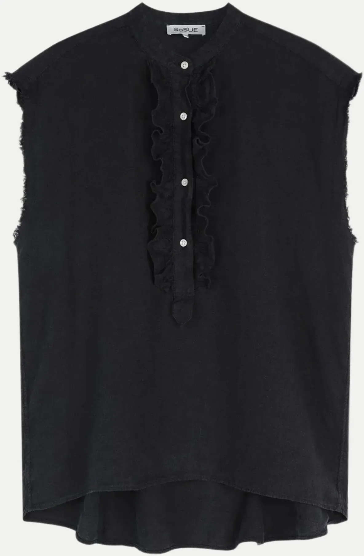 Leinenbluse Barcelona Schwarz XS/S