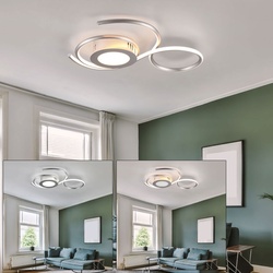 LED Deckenlampe dimmbar mit Fernbedienung Deckenleuchte Wohnzimmer Modern Tageslichtlampe Decke, Licht getrennt schaltbar, 1x LED 36W 4300Lm, LxBxH 45x50x7 cm