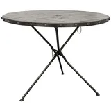 MASSIVMOEBEL24.DE Esstisch rund Mango 100x100x80 grau lackiert HEAVY INDUSTRY #156 - Grau