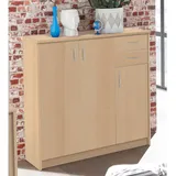 möbelando Kommode Beistellschrank Sideboard Anrichte Standschrank Holzkommode Olli VI Buche