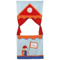 Roba Tür Kasperletheater, platzsparendes Kinder Puppentheater inkl. 6 Handpuppen,