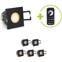Einbaustrahler Mini Livorno eckig 3W 2700K IP65 - Farbe: schwarz matt - Anzahl: ...