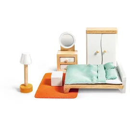 HaPe Puppenhaus Schlafzimmer Möbelset mehrfarbig
