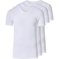 ESMARA MEN Herren Unterziehshirt Feinripp 3er (V-Ausschnitt, Weiß, 4/S)