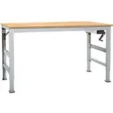 Manuflex Arbeitstisch Ergo K, m. Kurbel, 1750 x 800 mm, Tischplatte Multiplex, alusilber