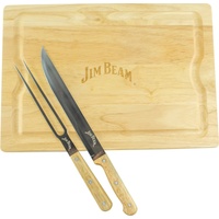 Jim Beam BBQ Jim Beam Schneidebrett mit Messer und Gabel