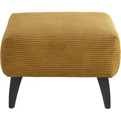 Polsterhocker INOSIGN "Colori", gold, B:66cm H:44cm T:66cm, 100% Polyester, Hocker, Holzfußfarbe wählbar, verschiedene Stoffe, hochwertige Stoffqualität