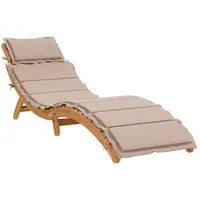 VidaXL Sonnenliege mit Auflage Taupe Massivholz Akazie