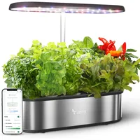 LETPOT LPH-SE WiFi Hydroponisches Anzuchtsystem, 12 Hülsen Smart Herb Garden Kit für Innenräume, Indoor Garten mit 24W LED Wachstumslicht, 5,5L Wassertank, Pumpsystem, automatischer Timer