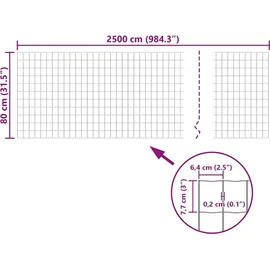 vidaXL Eurozaun Stahl 25 x 0,8 m Grau vidaXL
